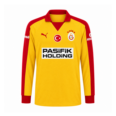 Galatasaray SK 2025/26 Yellow Retro Long Sleeve Jersey image 1